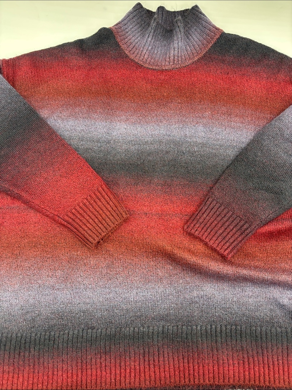 CALIA Oversized Sweater Tunic in Borealis Print Rich Red